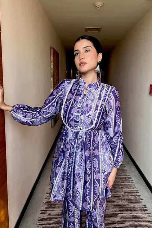 Purple Fusion Kurta Set